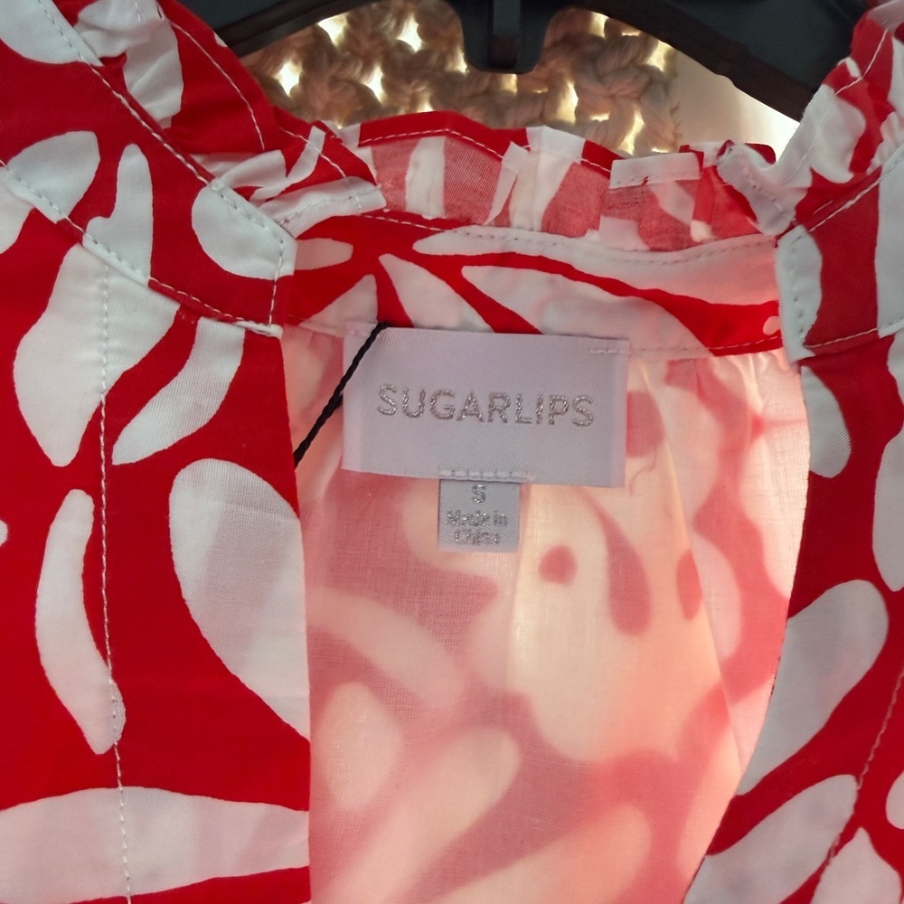 Sugarlips Red and White Floral Mini Dress - Picture 3 of 9